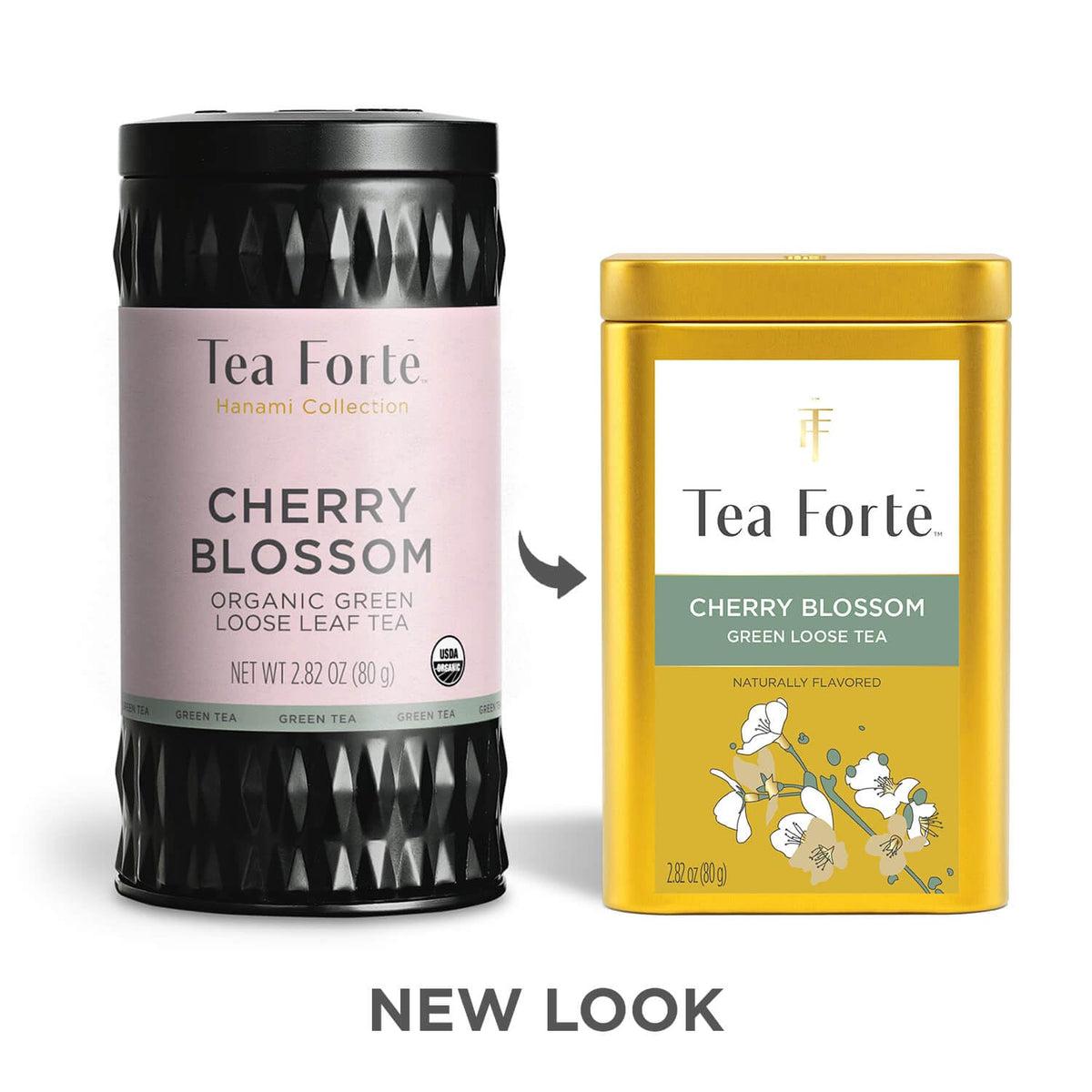 Artwork detail on Tea Forte Cherry Blossom canister illustrating the blend story