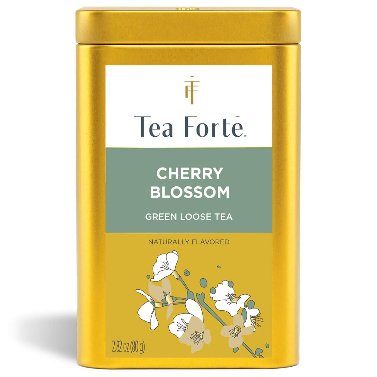 Tea Forte Cherry Blossom canister front view showing product and packaging