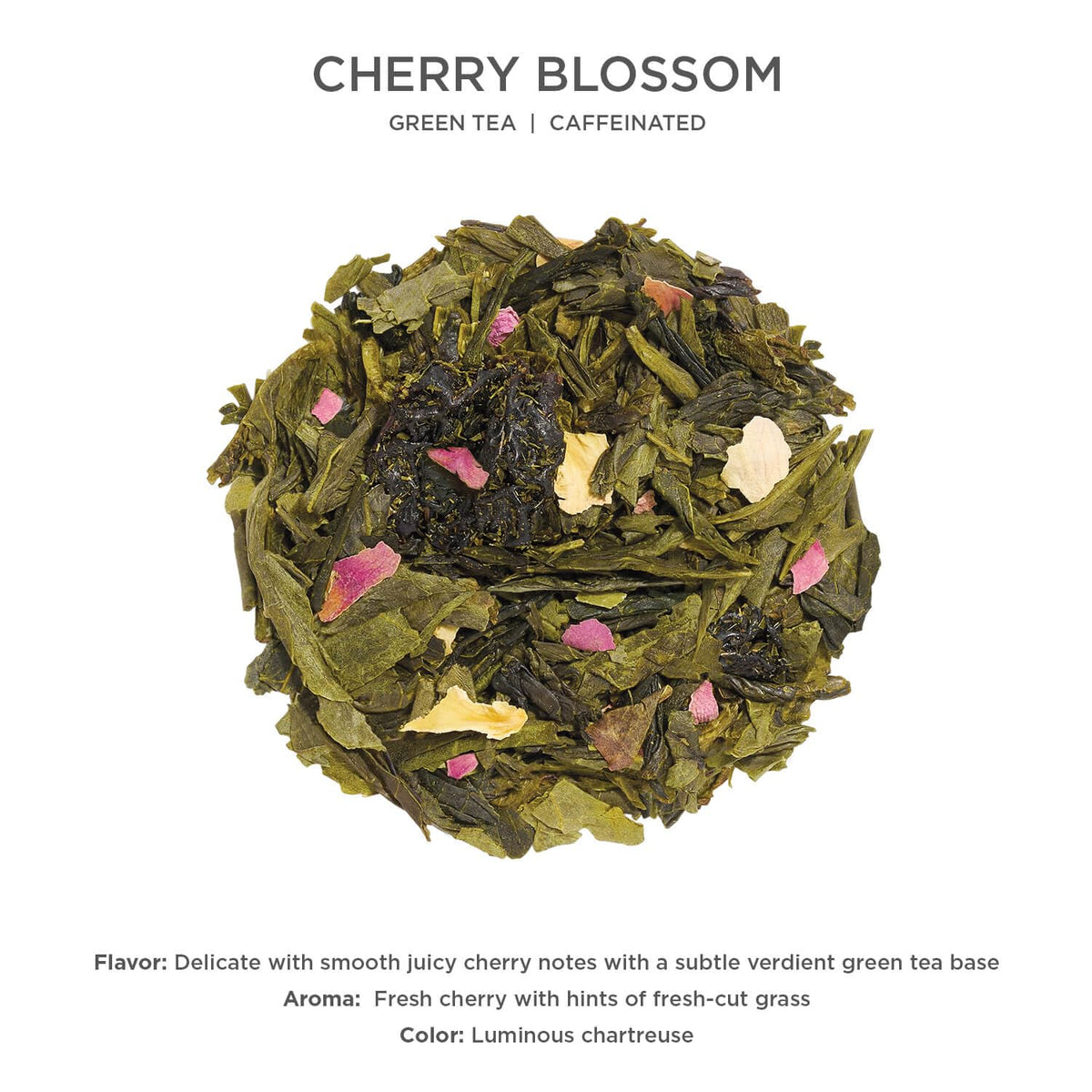 Green tea leaves and water for brewing Tea Forte Cherry Blossom