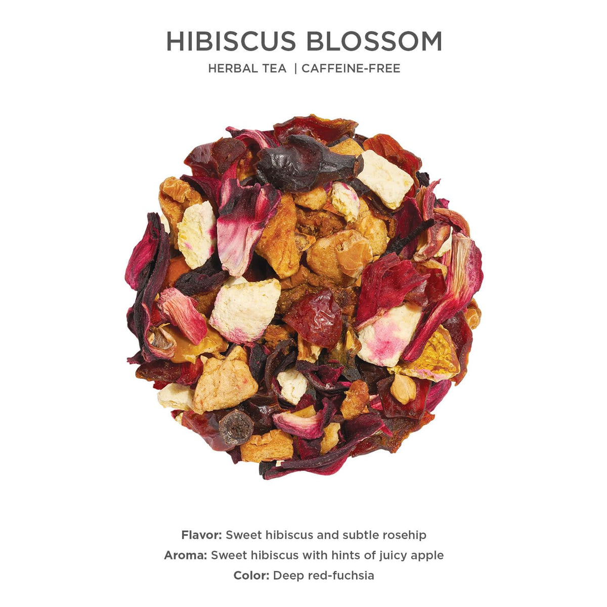 Tea Forte Hibiscus Blossom orange peel close-up highlighting fragrant citrus notes