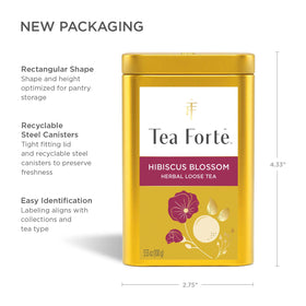 Tea Forte Hibiscus Blossom steeping in infuser for perfect flavor