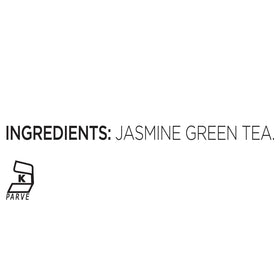 Tea Forte Jasmine Green steeping 3-5 minutes in boiling water.