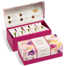 Tea Forte Mariposa box front, premium gift presentation for tea lovers.