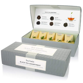 Tea Forte petite presentation box front view, ready for gifting