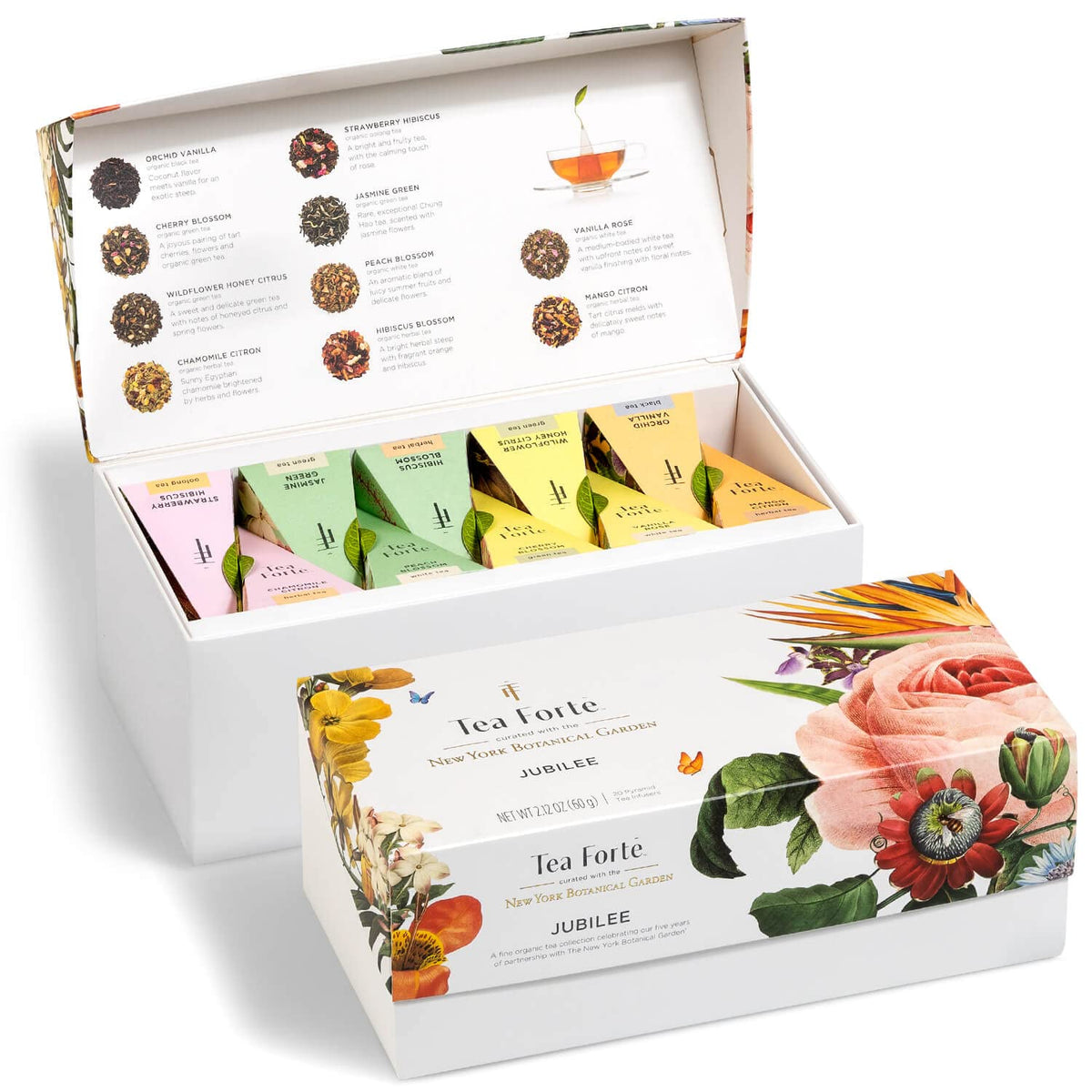 Tea Forte premium gift set orchid vanilla pyramid tea bag in elegant box, ideal for gifting