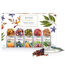 Tea Forte Single Steeps apricot amaretto for a fruit-forward afternoon cup