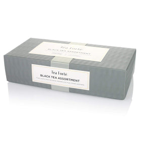 Tea Forte sampler with ten pyramid infusers close-up