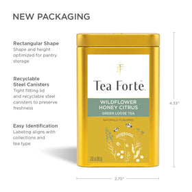 Brewing Tea Forte Wildflower Honey Citrus in a cup using an infuser