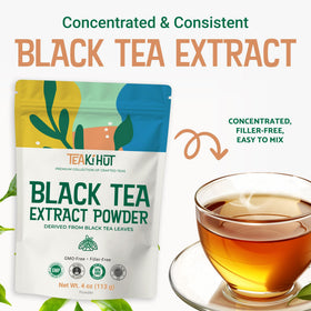 Hot tea cup prepared with TEAki Hut instant powder.