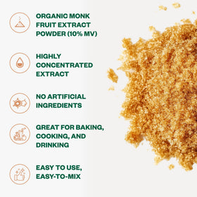 TEAki Hut Pure Monk Fruit Powder scoop shows convenient measuring for precise sweetening.