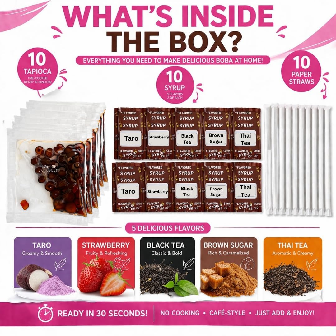 Tealise taro bubble tea flavor ready to pour at home