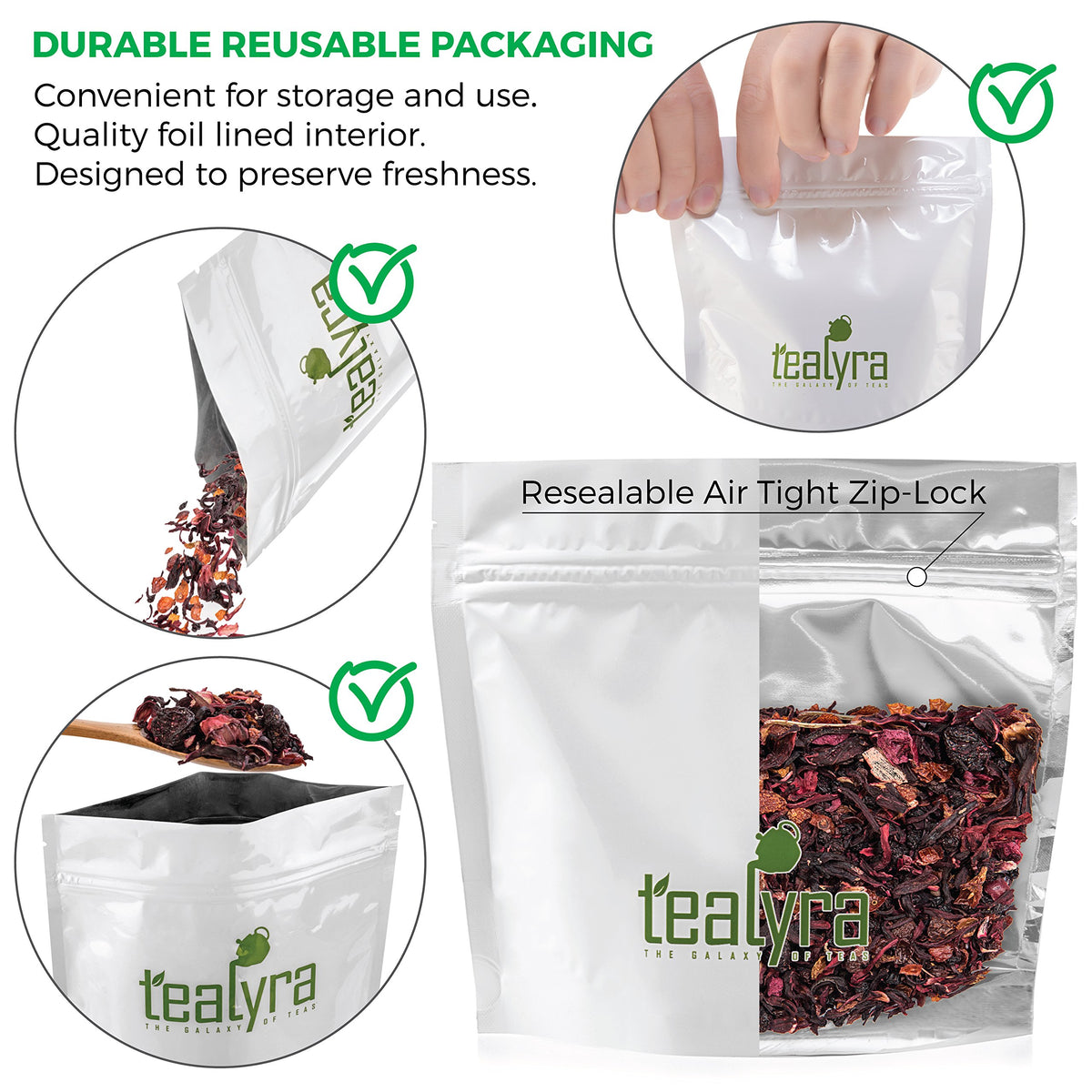 Tealyra Cherry Goddess hibiscus and berry blend, perfect for a bold iced tea.