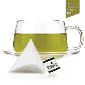 Tealyra Gyokuro Kokyu Premium brewed tea in cup with inviting aroma