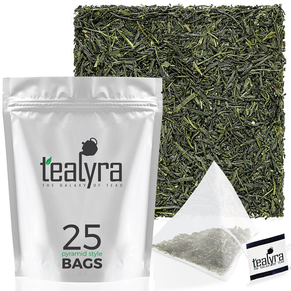 Tealyra Gyokuro Kokyu Premium pyramid tea bags for easy, flavorful brew