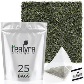 Tealyra Gyokuro Kokyu Premium pyramid tea bags for easy, flavorful brew