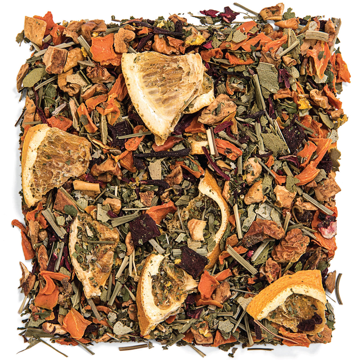 Tealyra Orange Lemonade infusion in a glass, ideal for iced drinks.