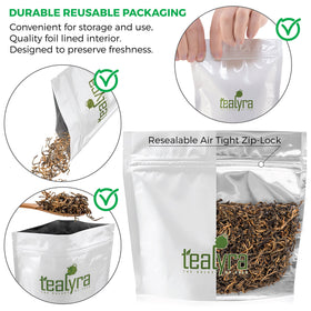 Tealyra Yunnan Golden Special bright gold leaves hint at premium quality.