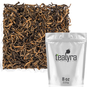Tealyra Yunnan Golden Special dry leaves close-up, premium aroma.