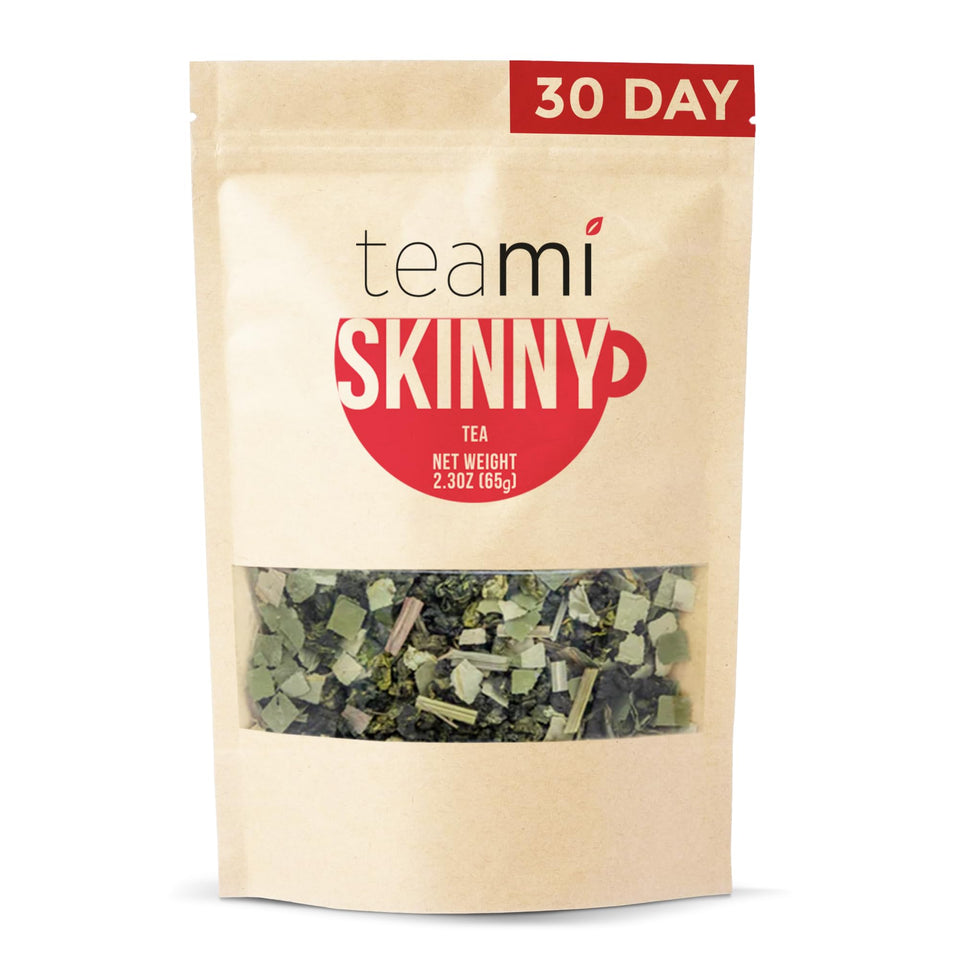 Teami Herbal Tea cup featuring green and oolong leaves, delivering a smooth, clean aroma.