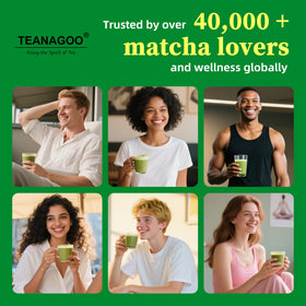 TEANAGOO Matcha chasen in action shows traditional ceremonial preparation.