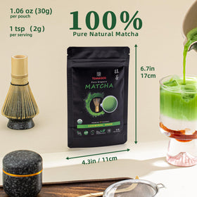 TEANAGOO Matcha fine-milled powder 1000-mesh for smooth texture.