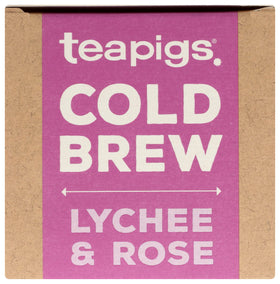 teapigs Cold Brew Lychee & Rose ingredients close-up with natural fruit and floral notes.