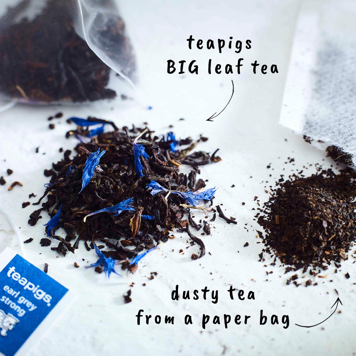 Teapigs Earl Grey Strong tea temples 50-count box for convenient brewing.