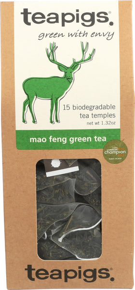 Teapigs Green Mao Feng tea bags brew a light, refreshing cup.