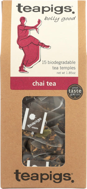 teapigs Tea Chai tea bags close-up highlighting spice notes for a comforting start