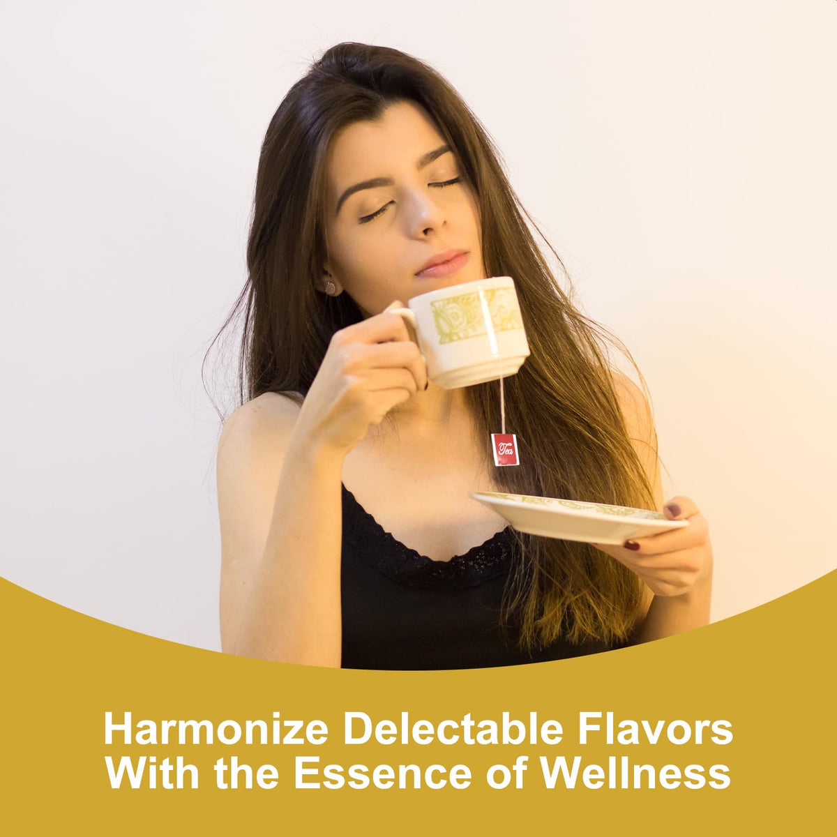 TEARELAE aromatic-steeped-tea in cup, inviting relaxation