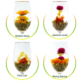 TEARELAE Blooming Tea Flowers brewing steps reveal a flower unfurling in minutes.