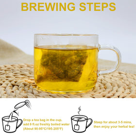 TEARELAE dried ingredients featuring burdock root and goji berry for a flavorful infusion.