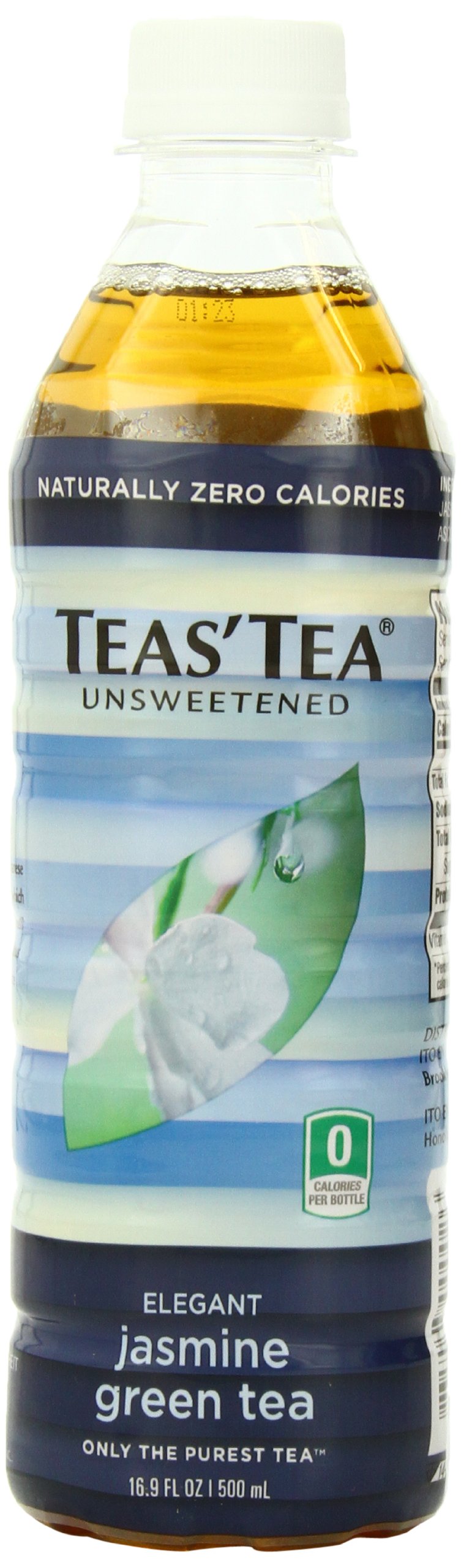 Teas' Tea Jasmine Green Tea unsweetened bottle with fragrant jasmine aroma and antioxidant-rich refreshment.