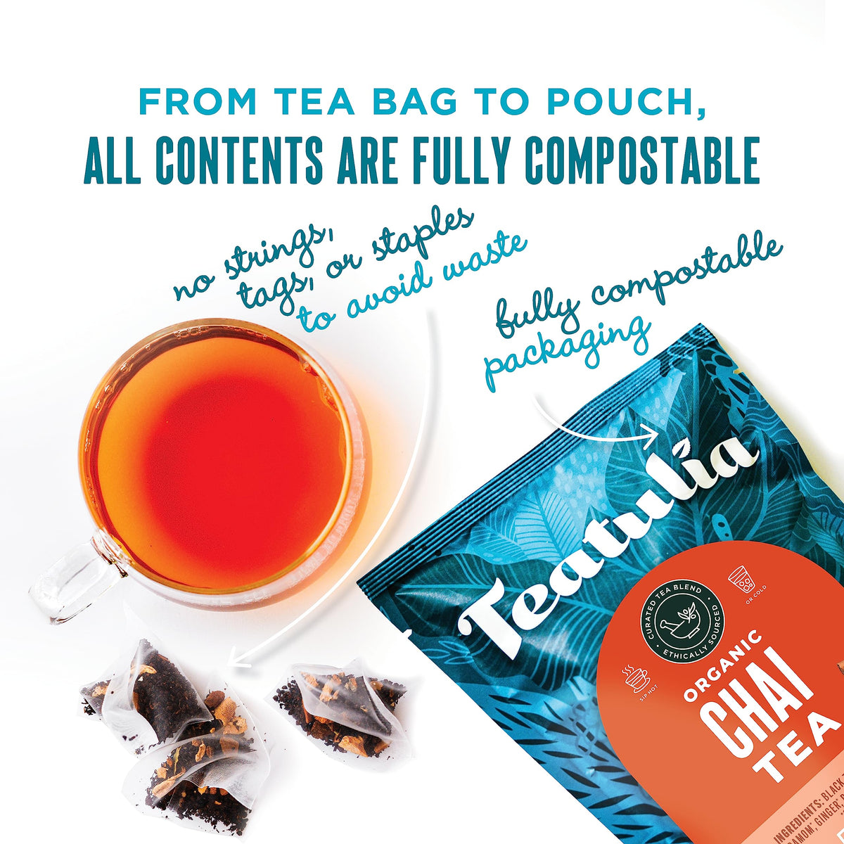 Teatulia caffeine-light masala chai, ideal for afternoon enjoyment.