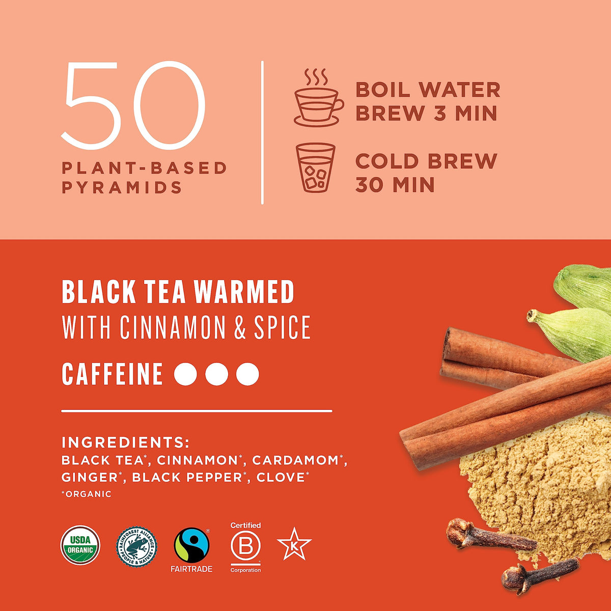 Teatulia compostable tea bags and pouch, reducing waste and plastic usage.