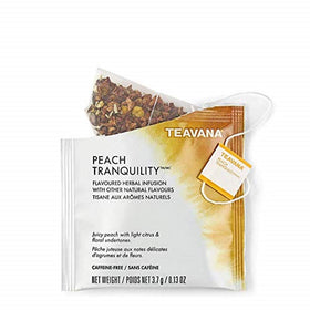 Teavana Lingtoolator Vana Peach Tranquility tea sachets, ideal for quick flavorful breaks.