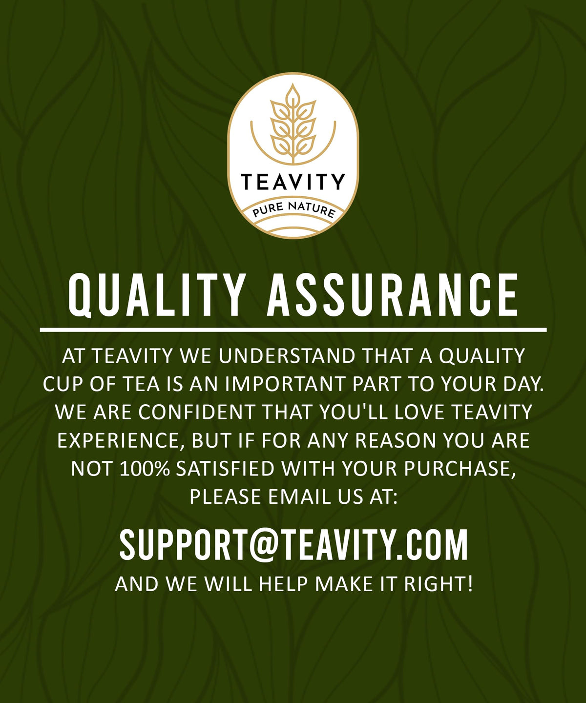 American-owned Teavity blend crafted in Sunrise, Florida for quality control