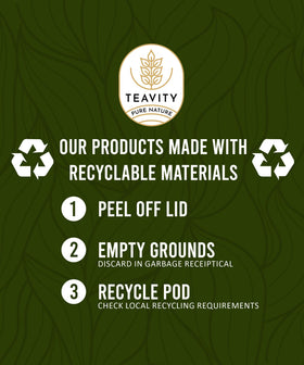 Teavity pods compatible with Keurig and KCup brewers for easy brewing