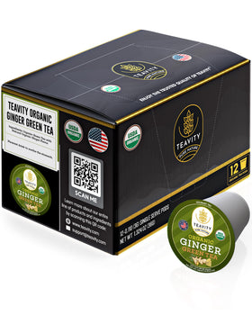 Teavity green tea ginger pods packaging ready for freshness protection and quick brewing