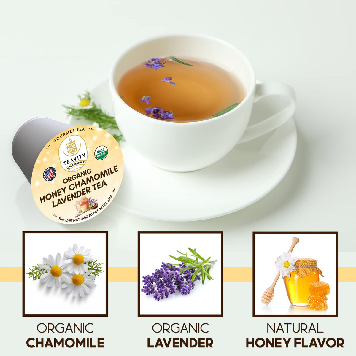 Teavity tea pod in Keurig ready for quick, mess-free brewing.