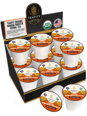Teavity organic ginger tea pod ready for convenient hot or iced cups via Keurig.