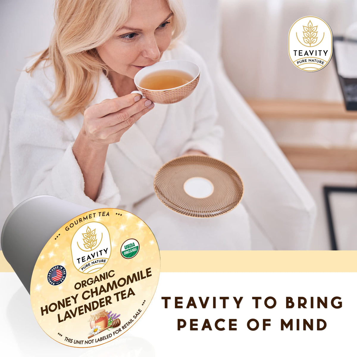 Teavity packaging shrink-wrapped box preserves freshness.
