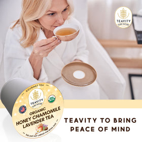 Teavity packaging shrink-wrapped box preserves freshness.