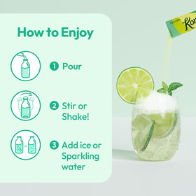 TEAZEN fizzy beverage poured into a glass delivers a refreshing citrus finish.