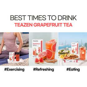 TEAZEN grapefruit tea powder hibiscus and green tea blend for flavor variety.