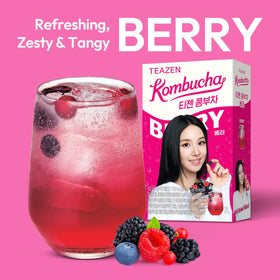 TEAZEN hydration drink mix shown dissolving quickly in cold water for instant refreshment.