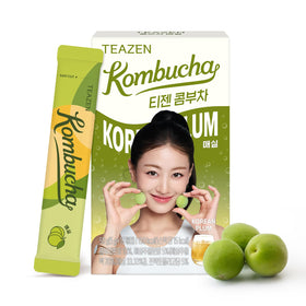 TEAZEN Kombucha powder packet for quick on the go refreshment with Korean plum flavor
