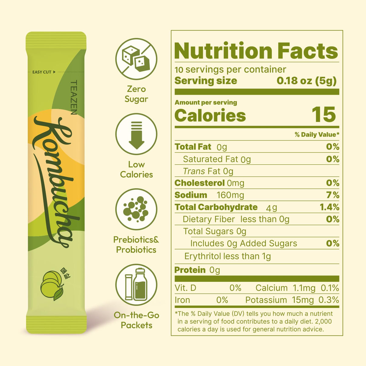 Zero sugar and low caffeine TEAZEN powder provide a refreshing option