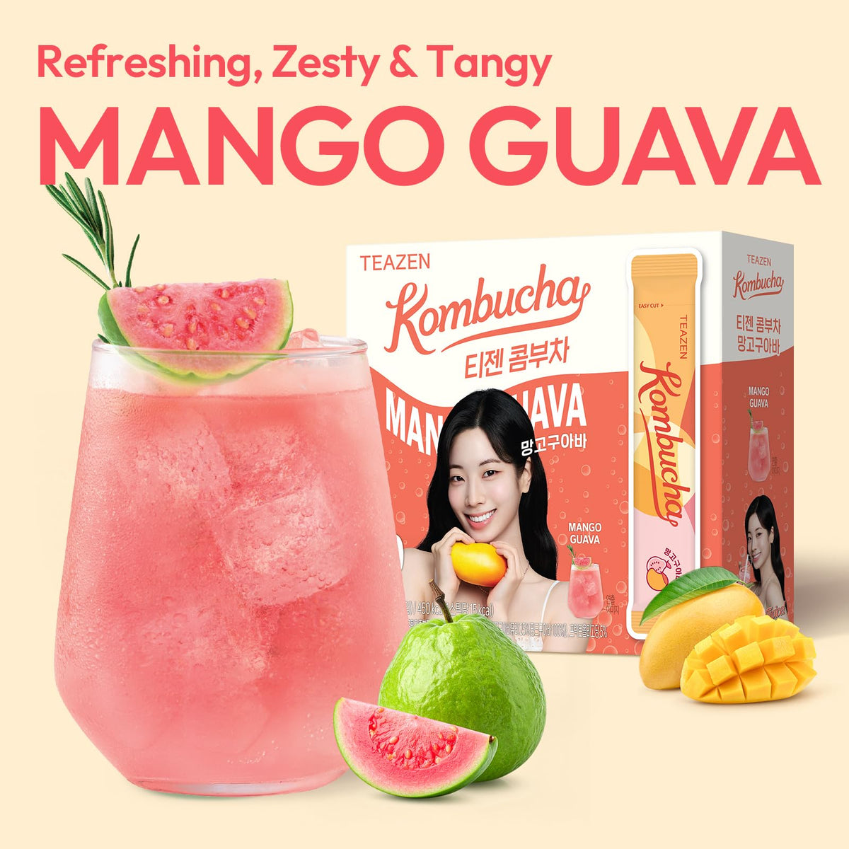 TEAZEN kombucha stick close-up highlighting compact travel-friendly format.