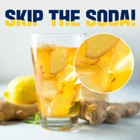 TEAZEN Lemon Ginger Kombucha fizz with fruity aroma for a sparkling option